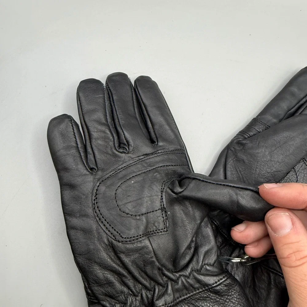 Vintage Studded Leather Motorcycle Gauntlet Gloves Womens XS Black Riding Gear